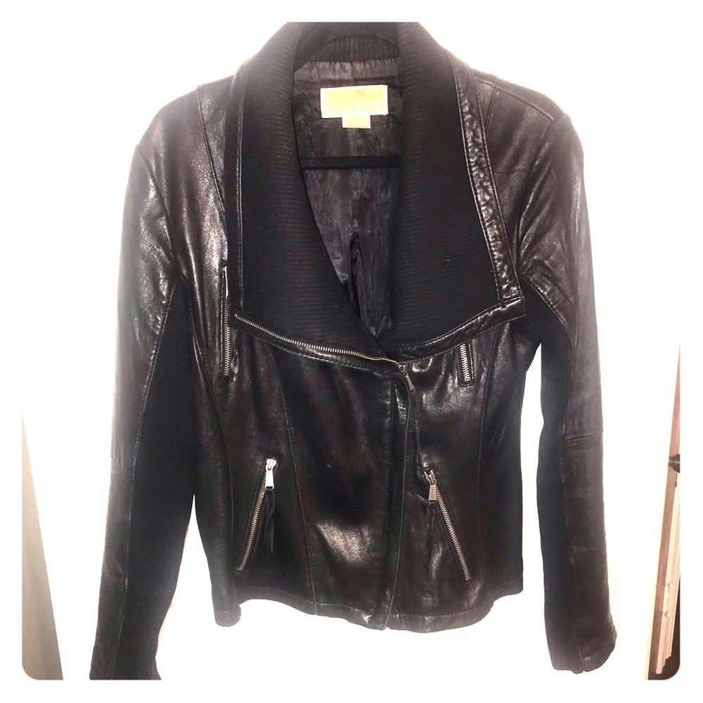 Michael Kors Genuine Leather Moto Jacket